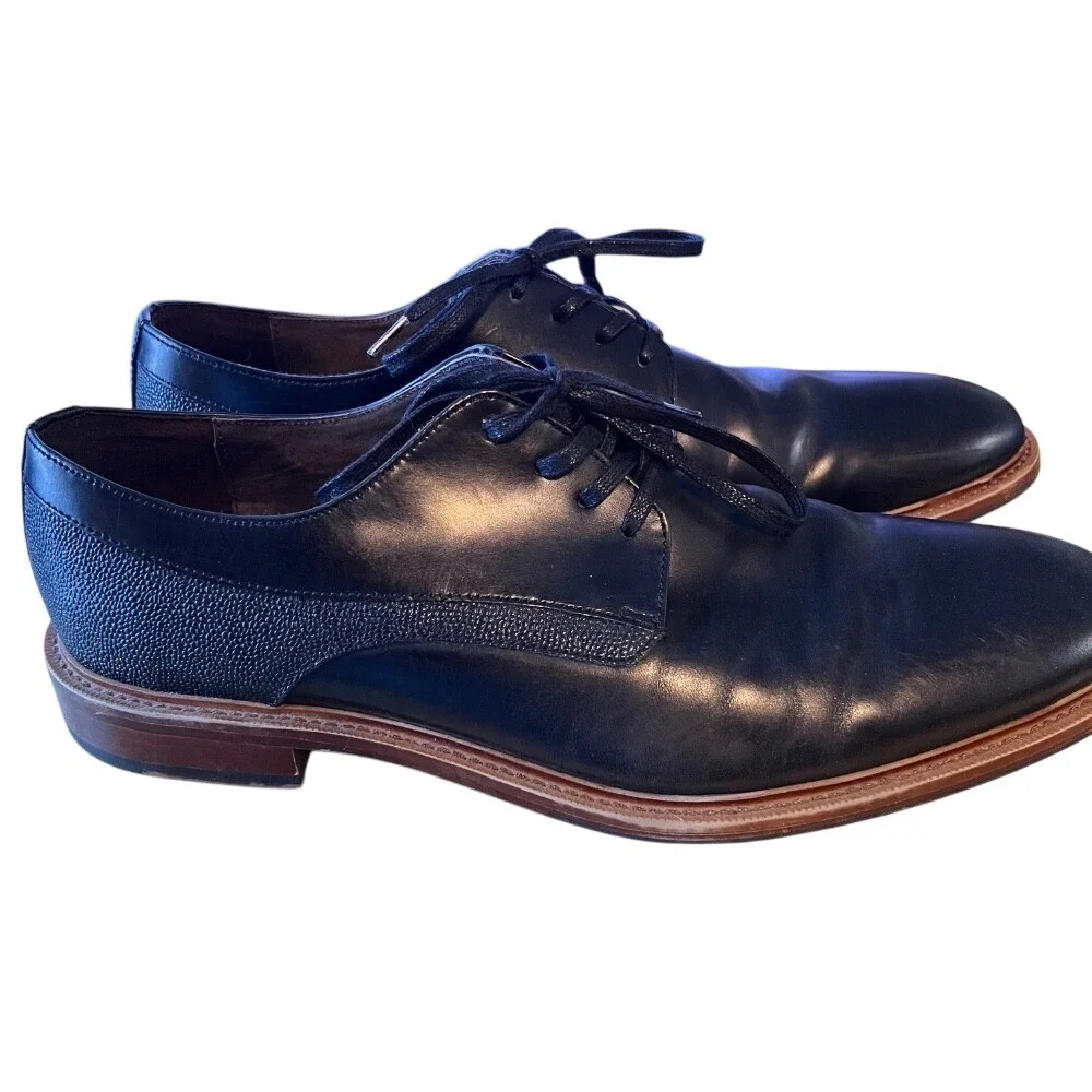Aston Grey Adaydo Derby Dress Shoes Mens‎ 10 Black Leather Classic Groomsman